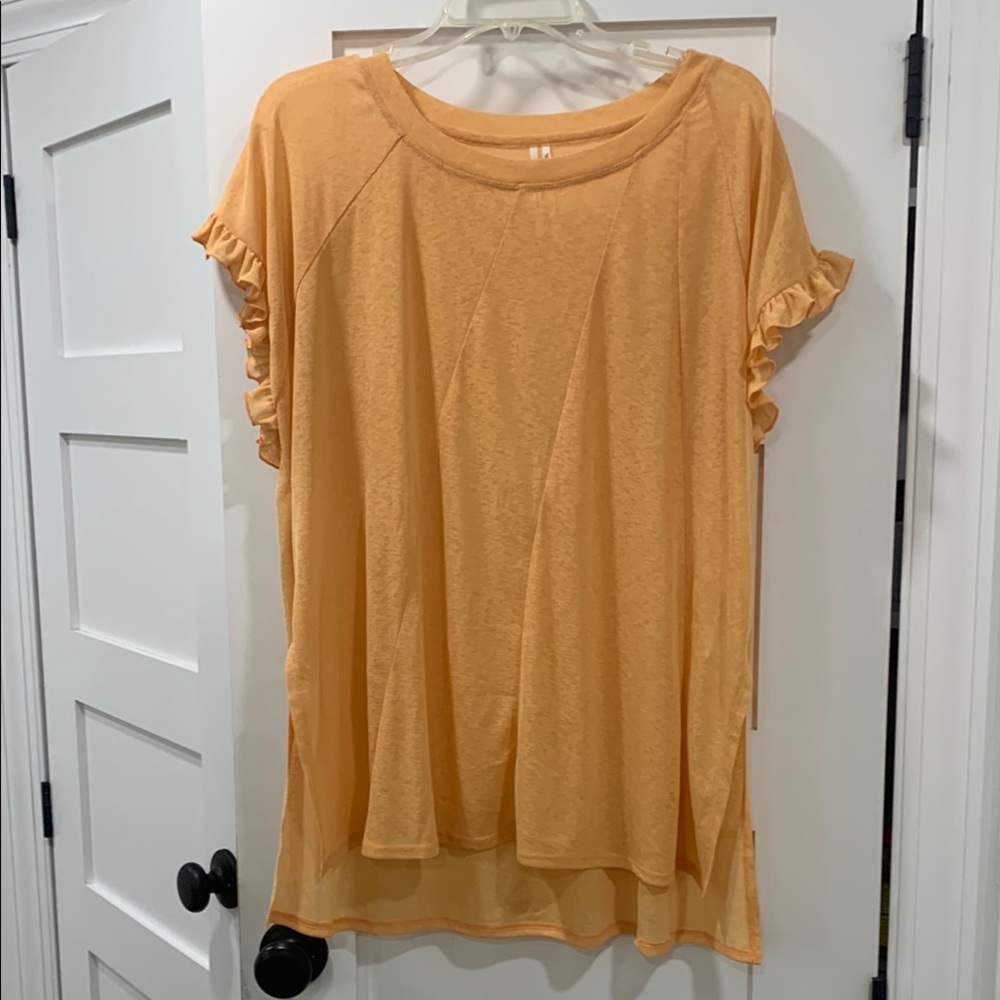 Anthropologie Ruffled Short Sleeve Blouse